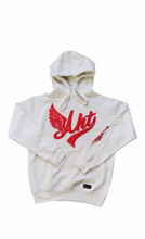 Load image into Gallery viewer, Fly athletic unisex chenille hoodie white &amp; red - Alwayz Hot 
