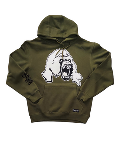 Premium XXL Chenille Untamed Gorilla hoodie jogger set olive - Alwayz Hot 