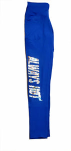 Always Hot Premium silver metallic & royal leggings with pocket - Alwayz Hot 