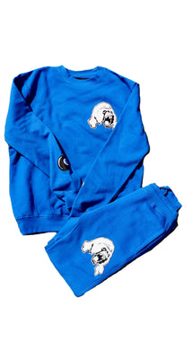 Premium Chenille sweatshirt & joggers set royal blue - Alwayz Hot 