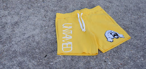 Premium Untamed Chenille Fleece Shorts  Golden Yellow - Alwayz Hot 