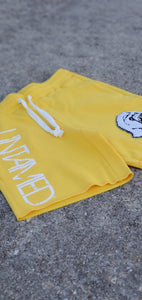 Premium Untamed Chenille Fleece Shorts  Golden Yellow - Alwayz Hot 