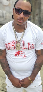 Premium Untamed Gorilla Team  white/red  tee - Alwayz Hot 