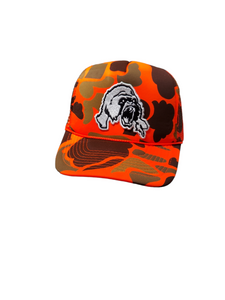 Premuim 3D puff embroidery signature Untamed Gorilla foam front camo trucker hat orange - Alwayz Hot 