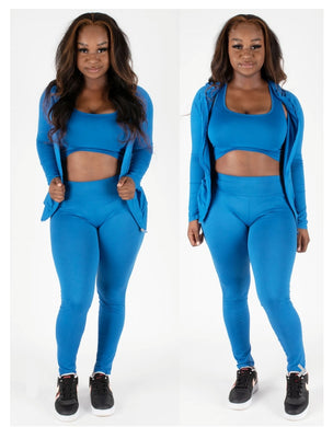 On The Fly 3 piece athleisure set - Alwayz Hot 